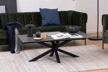 Load image into Gallery viewer, Heaven Rectangular Coffee Table Solid Metal Cross Legs, Black Ceramic Top 130x70cm