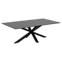Load image into Gallery viewer, Heaven Rectangular Coffee Table Solid Metal Cross Legs, Black Ceramic Top 130x70cm
