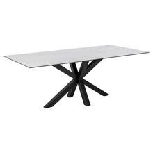 Load image into Gallery viewer, Heaven Large White Rectangle Dining Table Ceramic Sleek Modern Solid Metal Base 6/8 Seat 200x100