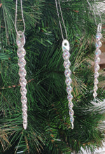 Load image into Gallery viewer, Iridescent Shimmer Icicles Hanging Christmas Decoration Xmas Tree Pendants pack of 6