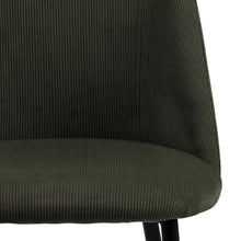 Load image into Gallery viewer, Ines Luxury Fabric Dining Chair In Olive Green With Black Metal Legs, Set Of 4 Chairs
