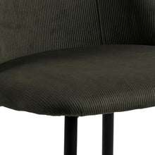 Load image into Gallery viewer, Ines Luxury Fabric Dining Chair In Olive Green With Black Metal Legs, Set Of 4 Chairs
