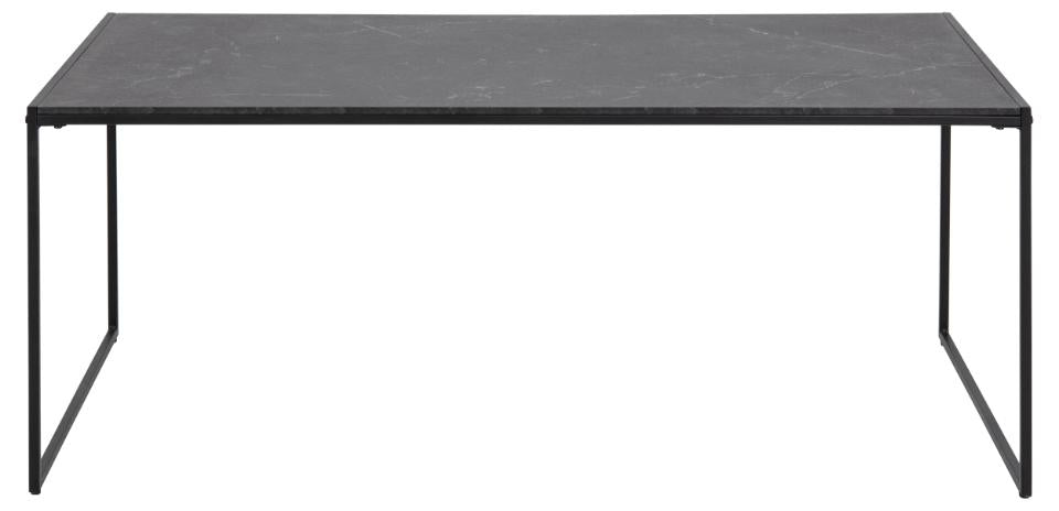 Infinity Coffee Table With Black Marble Print, Square 80x80cm