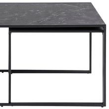 Load image into Gallery viewer, Infinity 3pc Coffee Table With Black Marble Melamine Top Metal Base, Versatile 3 Table Design 120x60cm