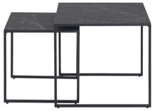 Load image into Gallery viewer, Infinity Black Melamine Marble Print Nest Of Tables Slim And Subtle Design 50x50x45cm