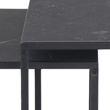 Load image into Gallery viewer, Infinity Black Melamine Marble Print Nest Of Tables Slim And Subtle Design 50x50x45cm