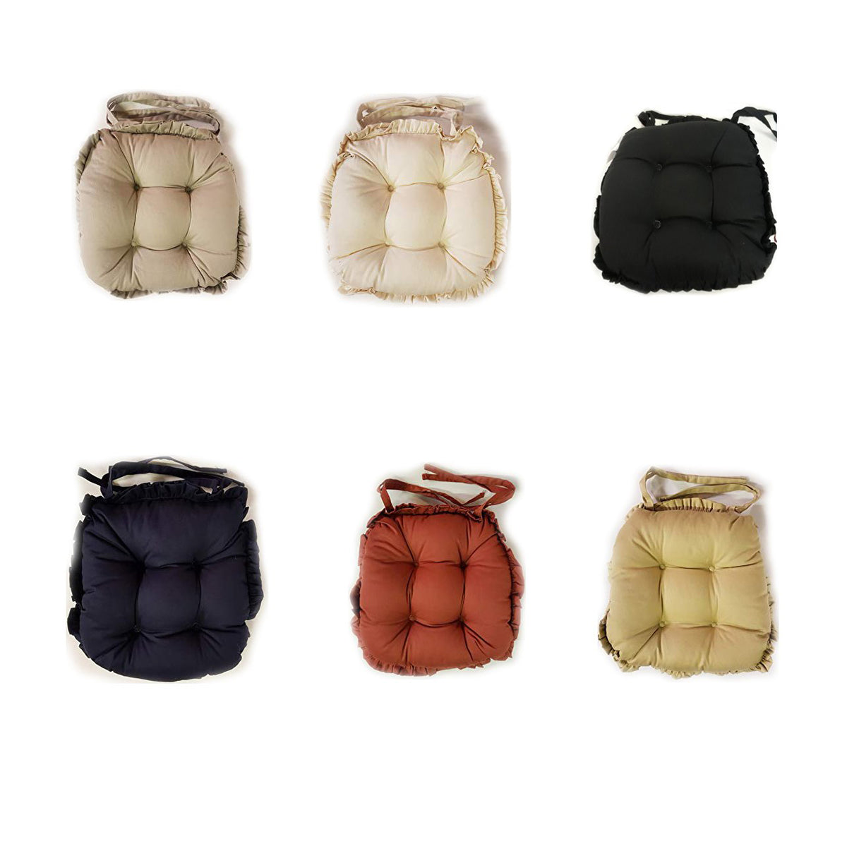 Luxury Twill Jumbo Chair Pads, Premium Thick Chunky Seat Cushions 100% Cotton