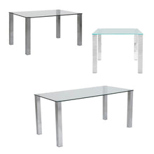 Load image into Gallery viewer, Kante Glass Top Dining Table With Stylish Chrome Legs 180cm