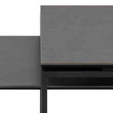 Load image into Gallery viewer, Katrine Black Ceramic Coffee Table Set, 2 Moveable Rectangle Tables 115x55cm 69x40cm