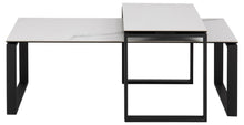 Load image into Gallery viewer, Katrine White Ceramic Coffee Table Set, 2 Moveable Rectangle Tables 115x55cm 69x40cm