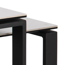 Load image into Gallery viewer, Katrine White Ceramic Coffee Table Set, 2 Moveable Rectangle Tables 115x55cm 69x40cm