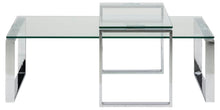 Load image into Gallery viewer, Katrine Coffee Table Set Unique Classy Clear Glass Furniture Range 115x55cm 69x40cm