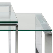 Load image into Gallery viewer, Katrine Coffee Table Set Unique Classy Clear Glass Furniture Range 115x55cm 69x40cm