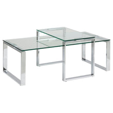 Load image into Gallery viewer, Katrine Coffee Table Set Unique Classy Clear Glass Furniture Range 115x55cm 69x40cm