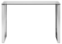 Load image into Gallery viewer, Katrine Console Table With Glass Top And Metal Chrome Frame 110x40cm