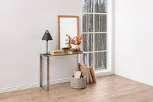 Load image into Gallery viewer, Katrine Console Table With Glass Top And Metal Chrome Frame 110x40cm