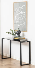 Load image into Gallery viewer, Katrine Console Table With Smoked Glass Top And Metal Chrome Frame 110x40cm