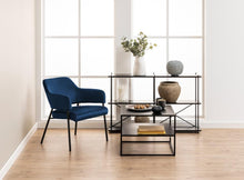 Load image into Gallery viewer, Lima Blue Upholstered Velvet Fabric Accent Chair, Lounge Resting Armchair