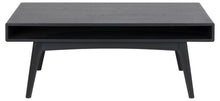 Load image into Gallery viewer, Marte Oak Coffee Table With Compartment Shelf Black 130x70cm