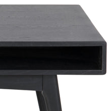 Load image into Gallery viewer, Marte Oak Coffee Table With Compartment Shelf Black 130x70cm