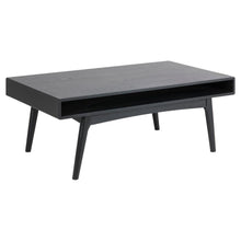 Load image into Gallery viewer, Marte Oak Coffee Table With Compartment Shelf Black 130x70cm