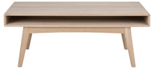 Load image into Gallery viewer, Marte Oak Coffee Table With Compartment Shelf White 130x70cm