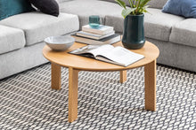 Load image into Gallery viewer, Maxime Round Oak Coffee Table Spacious Large 90cm
