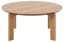 Load image into Gallery viewer, Maxime Round Oak Coffee Table Spacious Large 90cm