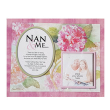 Load image into Gallery viewer, Nan And Me Floral Photo Memory Mount Gift With A Beautiful Verse Poem And Space For Photo