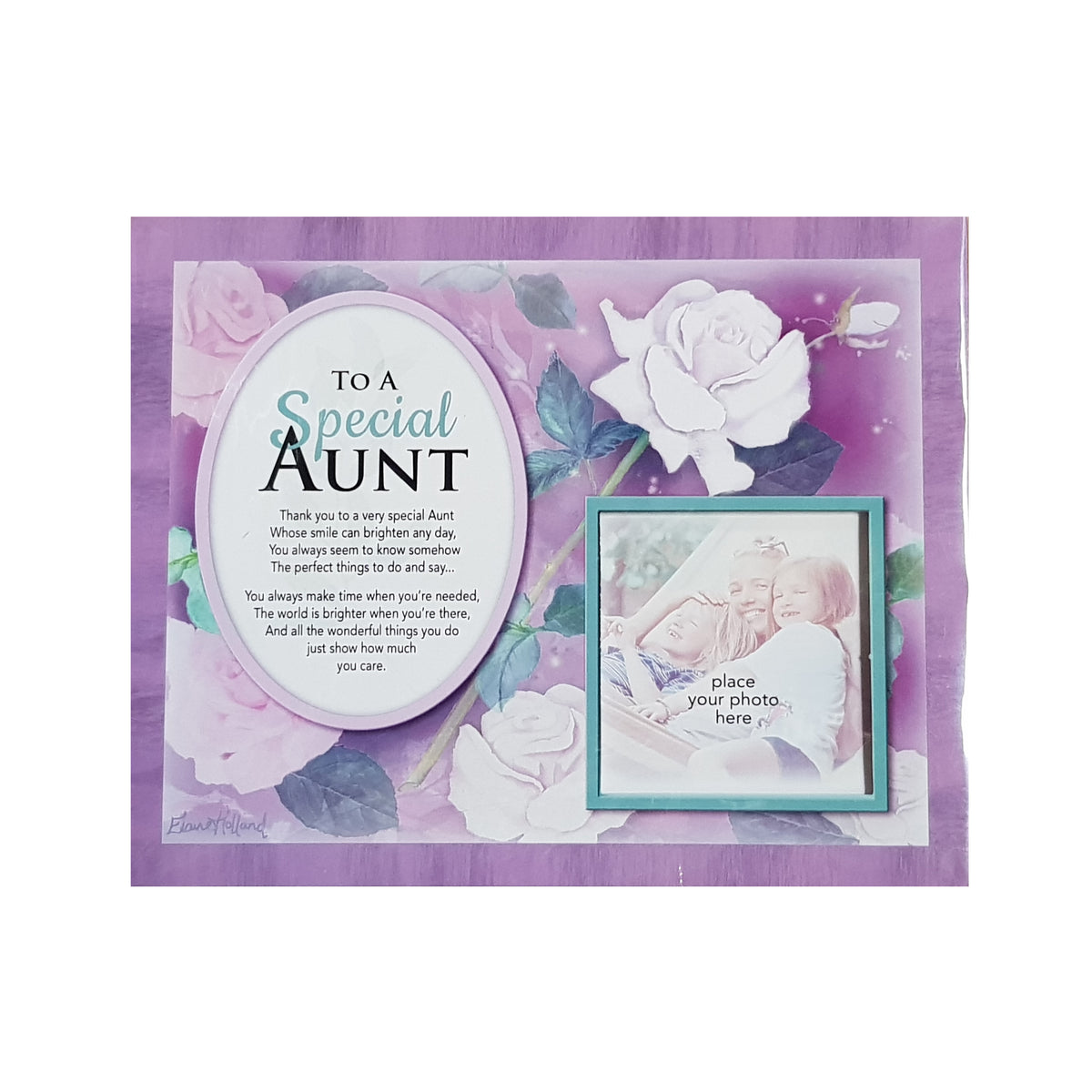 Special Aunt Floral Photo Memory Mount Gift With A Beautiful Verse Poem And Space For Photo