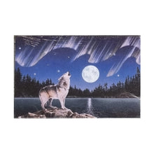 Load image into Gallery viewer, Mini LED Light Up Christmas Hanging Or Standing Canvas Picture 15x10cm Wolf Howling Scene