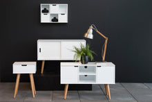 Load image into Gallery viewer, Mitra Chic White Buffet Sideboard Bedroom Home Office Cabinet With 2 Doors And Shelves 100x38x68cm