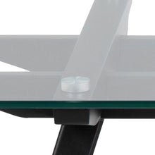 Load image into Gallery viewer, Monti Clear Glass Coffee Table With Strong Black Metal Base 120cm