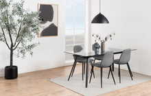 Load image into Gallery viewer, Monti Clear Glass Dining Table With Black Metal Base 180cm