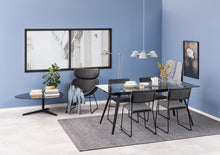 Load image into Gallery viewer, Monti Clear Glass Dining Table With Black Metal Base 180cm