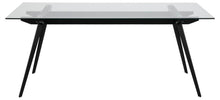 Load image into Gallery viewer, Monti Clear Glass Dining Table With Black Metal Base 180cm