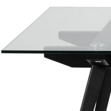 Load image into Gallery viewer, Monti Clear Glass Dining Table With Black Metal Base 180cm