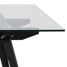 Load image into Gallery viewer, Monti Clear Glass Dining Table With Black Metal Base 180cm