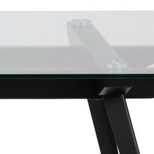 Load image into Gallery viewer, Monti Clear Glass Dining Table With Black Metal Base 180cm