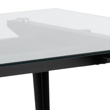Load image into Gallery viewer, Monti Clear Glass Dining Table With Black Metal Base 180cm