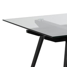 Load image into Gallery viewer, Monti Clear Glass Dining Table With Black Metal Base 180cm