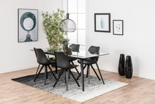 Load image into Gallery viewer, Monti Clear Glass Dining Table With Black Metal Base 180cm
