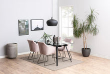 Load image into Gallery viewer, Monti Clear Glass Dining Table With Black Metal Base 180cm
