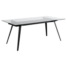 Load image into Gallery viewer, Monti Clear Glass Dining Table With Black Metal Base 180cm