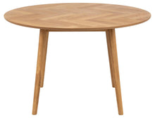 Load image into Gallery viewer, Negano Chene Round Designer Herringbone Oak Dining Table 120x75cm
