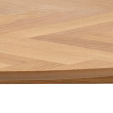 Load image into Gallery viewer, Negano Chene Round Designer Herringbone Oak Dining Table 120x75cm