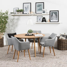 Load image into Gallery viewer, Negano Chene Round Designer Natural Oak Dining Table 4 Seats 120x75cm