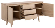 Load image into Gallery viewer, Nagano Sideboard Superior Solid White Oak Cabinet With Push Function Doors And Drawers 150x40x75cm