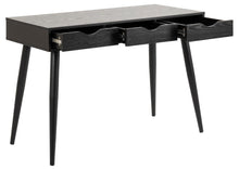 Load image into Gallery viewer, Neptun Bureau Modern Office Desk In Black Melamine Ash With Metal Legs 110x50 cm