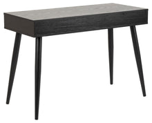 Load image into Gallery viewer, Neptun Bureau Modern Office Desk In Black Melamine Ash With Metal Legs 110x50 cm